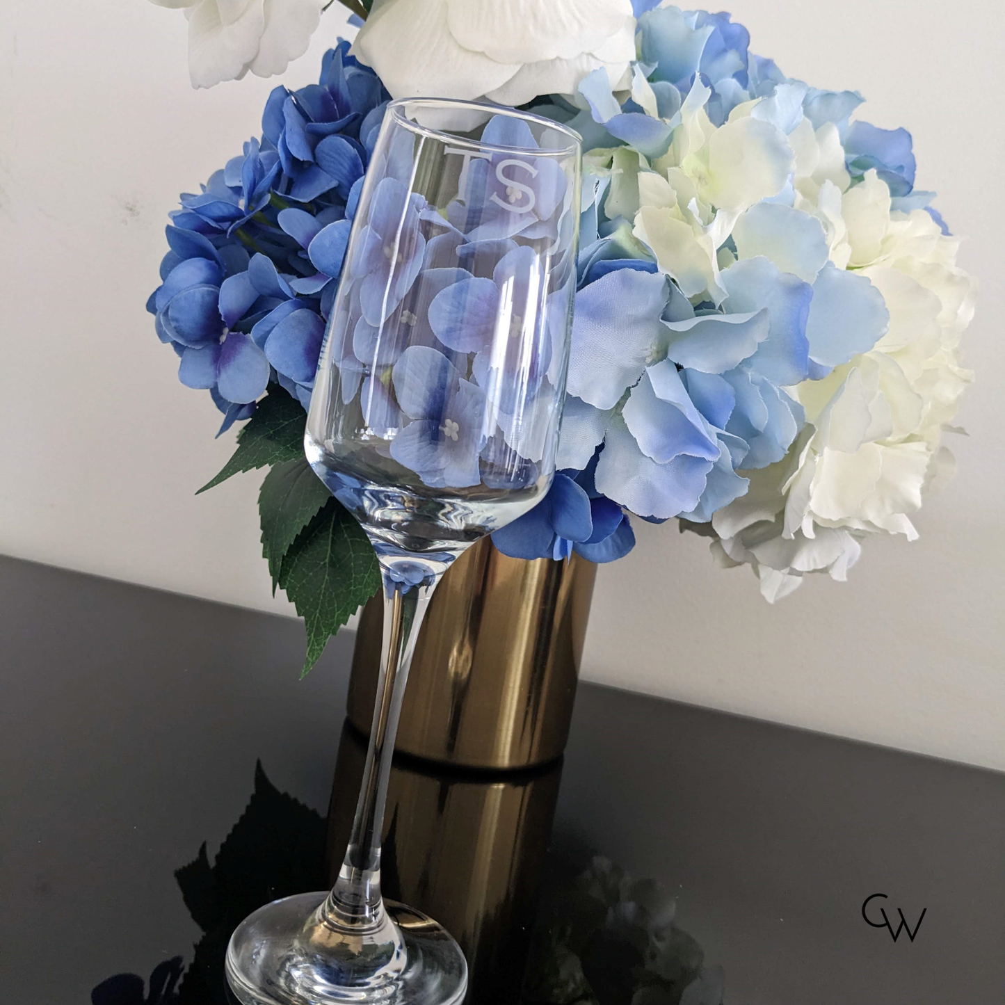 Monogrammed Champagne Glass